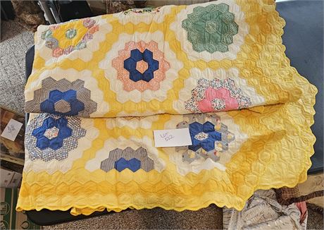 Beautiful Summer Colors Hand Made Quilt