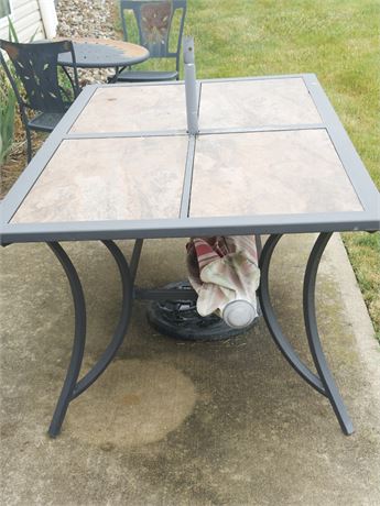 Outdoor Patio Table with Umbrella and Umbrella stand