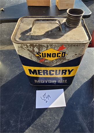 Sunoco Mercury Motor Oil Can Sun Oil