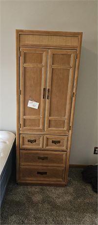 Stanley Furniture Meridian Armoire Coastal Modern Style With Rattan Top Panel &
