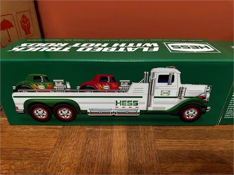 NEW IN BOX Hess Flatbed Truck with Hot rods- x2