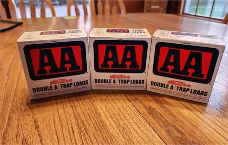 3-Full boxes Western AA Trap Loads 12GA. 2-3/4" Shells