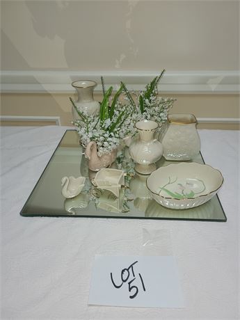 Mixed Lenox Collection : Swans / Vases / Bowl & More