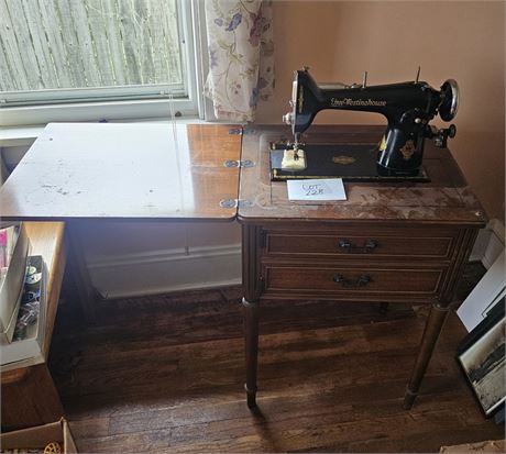 Antique Westinghouse Sewing Machine With Cabinet
