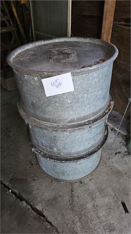 Extra Large Metal Corn Barrel With Lid