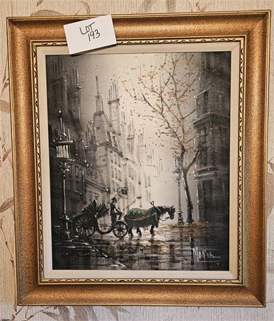 Lawrence Monier Signed Oil On Canvas "Streets Of Paris" Art Painting