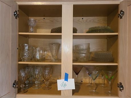 Cupboard Cleanout:Martini Glasses/Footed Tea/Plates/Saucers/Creamers & More