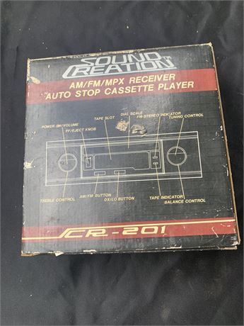 Vintage Sound Creation CR201 AM FM Cassette Radio Auto Stop