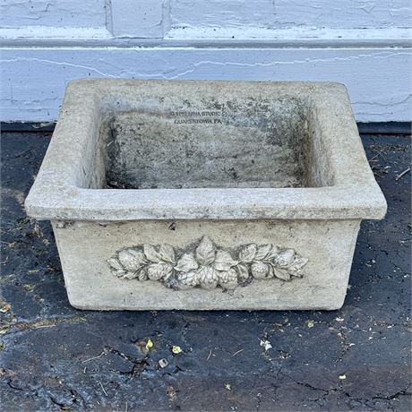 1993 Nina Studio Square Cement Planter, Quakertown, PA - 14"