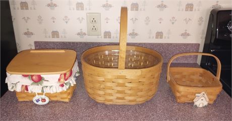 Longaberger Recipe basket, 2 Other Longaberger Baskets