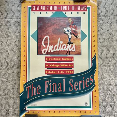 1993 Cleveland Indians Chief Wahoo Limited Edition Final Series Poster
