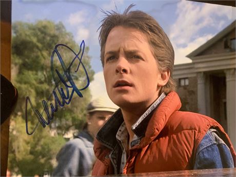 Unframed Autographed Photo of Michael J Fox From Back To The Future Movie