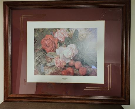 Beautifully Framed "Strawberry Delight" Artwork by E. Anderson