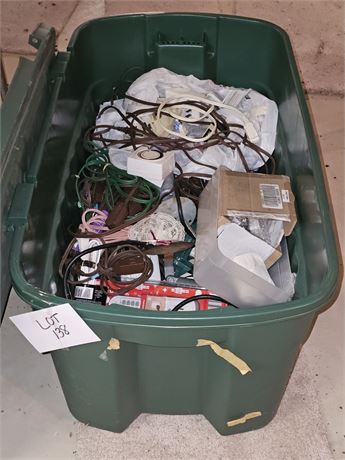 Large Bin Of Mixed Electrical Cords