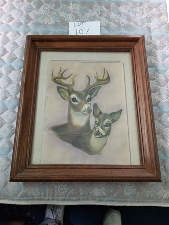 Student Chalk On Paper Deer Art