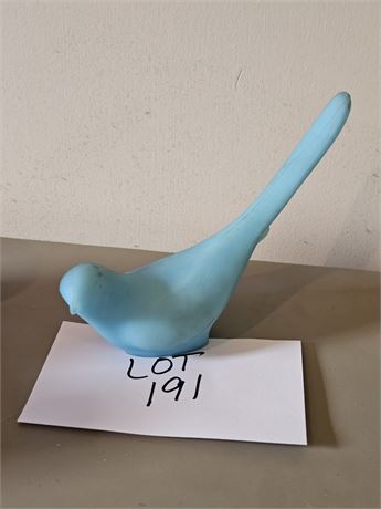 Fenton Blue Satin Glass Bird of Paradise