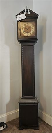 Antique 19th Century Wood Grandmother Clock All Original Works With Key