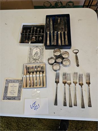 Silverplate Napkin Rings / Pickle Forks & More