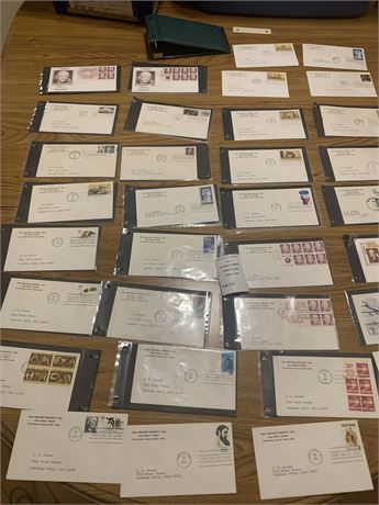 1970 - 1973 First Day Covers (FDCs) Cachet Stamped Envelopes In Binder