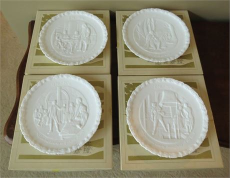 Fenton Milk Glass Commemorative Plates