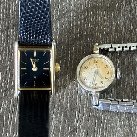 Ladies Citizen and Vintage 14k GF Omega Wristwatches