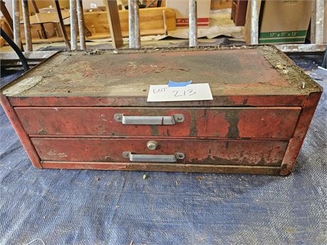 Red Kennedy Double Handled Metal Tool Box