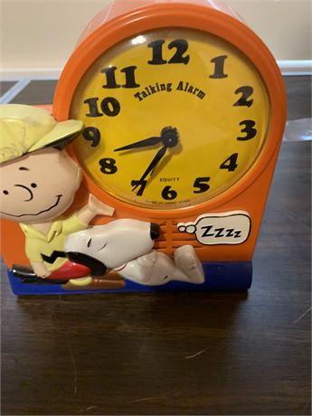 1974 Janex Peanuts Gang Charlie Brown Snoopy Talking Alarm Clock