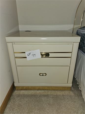 Blonde Wood Gold Trim Night Stand