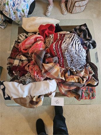 Large Bag of Mixed Ladies Scarves:Klein/Amanda Smith/Dior/River & More