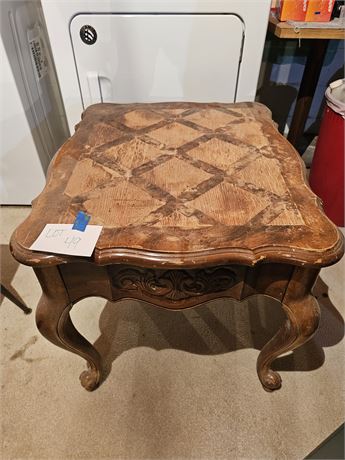 Bermhardt Wood Inlay Side Table