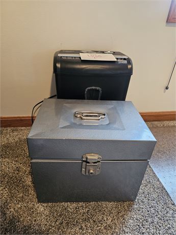 Aurora Paper Shredder & Metal File Box (No Key)