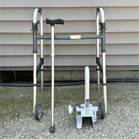 Steel Safety Bar, Cane and Walker Bundle