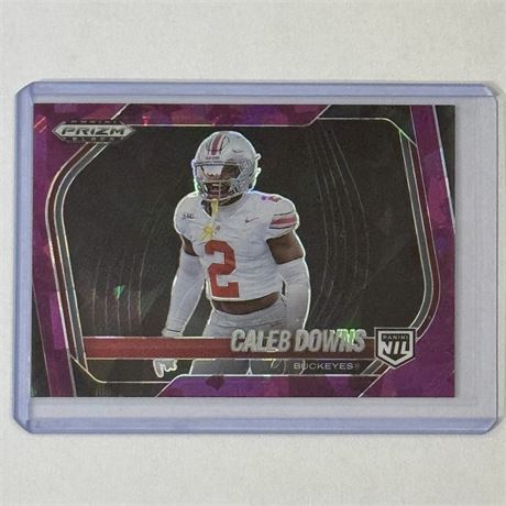 Caleb Downs - 2025 Panini Prizm Black - Purple Ice /149 Ohio State