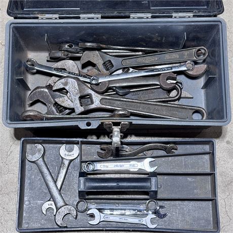 Toolbox Filled with Various Wrenches