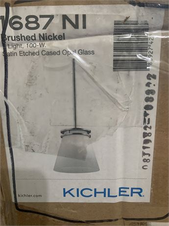 Kichler Brushed Nickel 100 W Light Wit Opal Etched Glass Cover Model 1687 NI