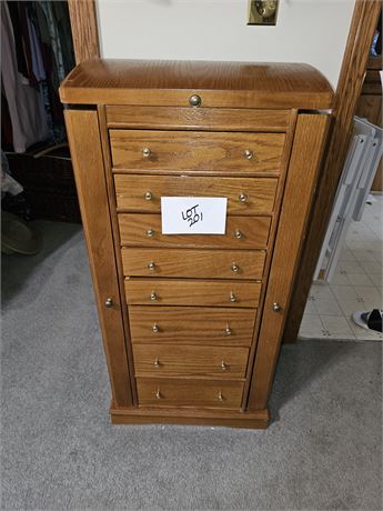 Solid Wood Floor Standing Jewlery Storage Chest