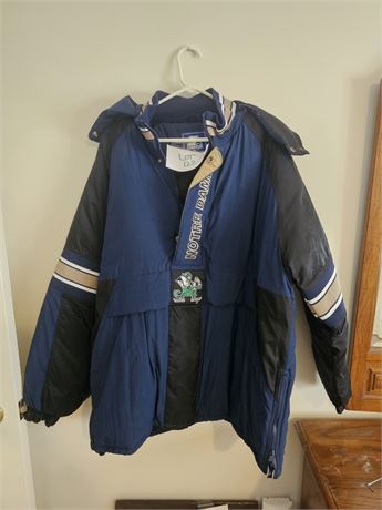 Notre Dame XL Men's Athletic Pull Over Coat