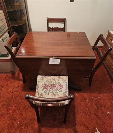 Vintage Wood Dining Table & Chairs