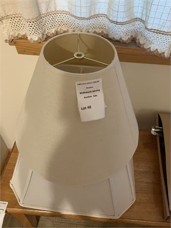 Square Cut Corner White Lamp Shade & Round Lamp Shade