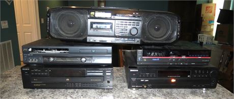 Electronics: DVD Player, CD Player, Video 8 Player, Boom Box