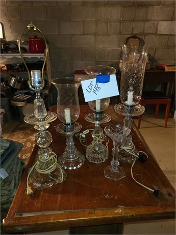 Mixed Lamp & Lighting Lot - Crystal Lamp & Candlestick Lamps