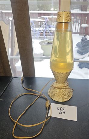MCM 1960's-70's "Squiggle Aristocrat" Lava Lamp With Gold Tone Metal Base & Cap