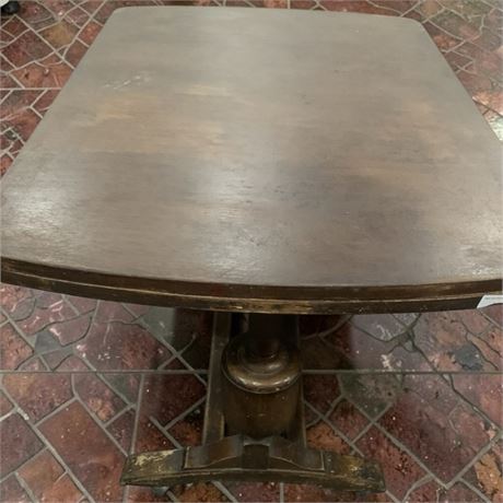 Oak Draw-Leaf Rolling Dining Table