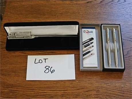 Roadway Quill Pencil Set in Box & Rocky Mountaineer Letter Opener