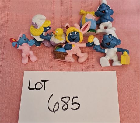 Original Vintage PVC Schleich Peyo Mixed Figurines Lot - 1980's Dates, Sizes