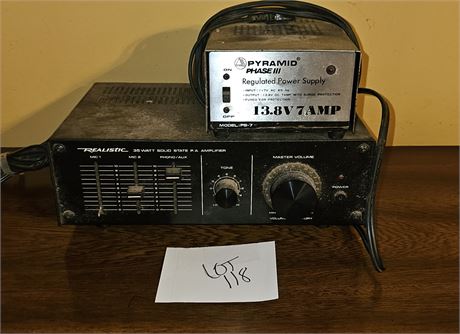 Realistic 35 Watt Amplifier & Pyramid Phase III Power Supply