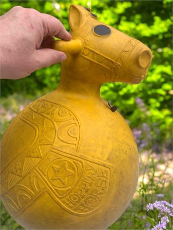 Vintage 1960s Yellow Rubber "Hoppity Horse" Bounce Toy