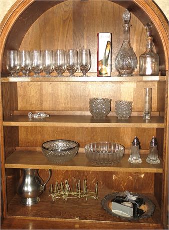 Cabinet Contents: Crystal, Silverplate, Etc
