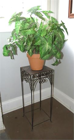 Plant Stand & Artificial Plant