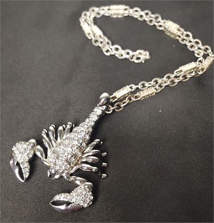 Rhinestone Scorpion Men's Pendant and Chain